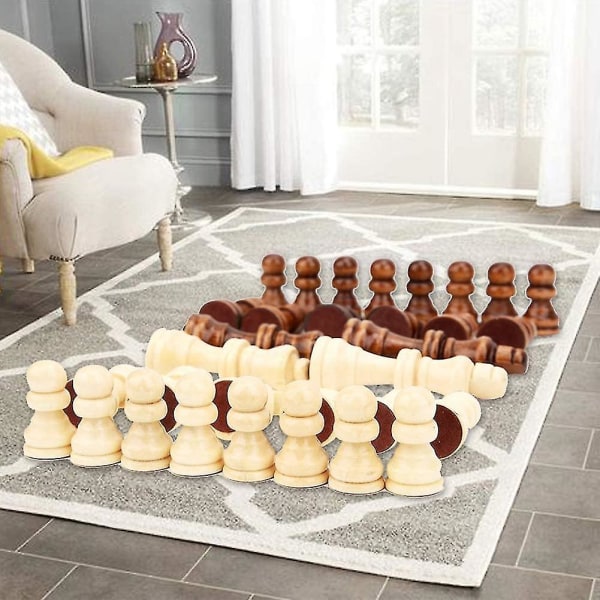 32 kpl puisia kansainvälisiä shakkinappuloita ilman lautaa, set(h-4) -gt