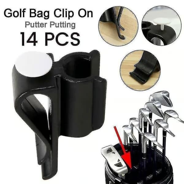 14 stk Golfkølle Bag Klips På Putter Klips Holder Organizer Svart Putting Klips