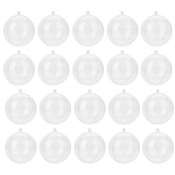 20 Pcs Clear Fillable Ornament Balls DIY Plastic Ball Christmas Decoration Tree Ball (10cm)