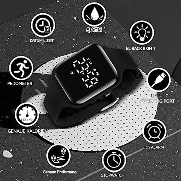 Digital klokke for barn gutter og jenter utendørs vanntett armbåndsur