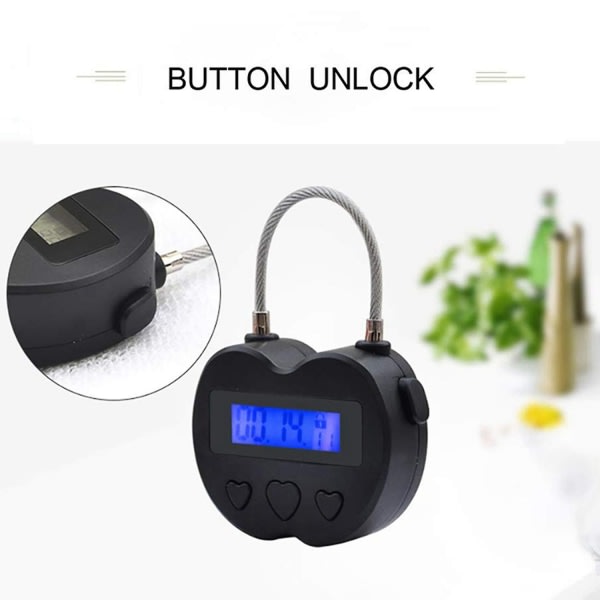 1x Smart Time Lock LCD-näyttö Time Lock USB ladattava väliaikainen ajastin riippulukko Travel Electronic - täydellinen