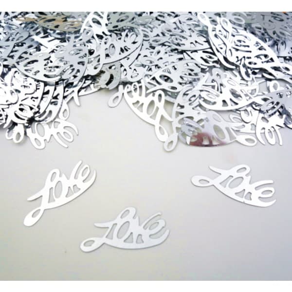 45 g konfetti silverfärgad text \"love\" dekoration fest bröllop Silver