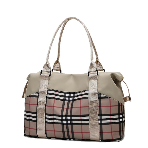 Reise Weekender Bag Overnatting Duffel Bag Gym Tote Bag I Trolley Håndtak Khaki