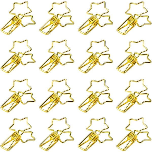 Klipsholder til bord, metalfilklemmer, klemmer til tøj, vindsikre klemmer til billeder, bordnummerholdere, foldbare kontormapper Golden
