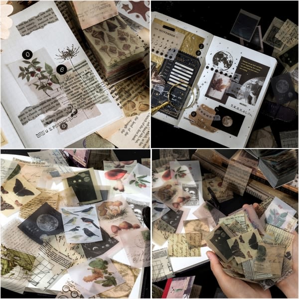 366PCS Vintage Scrapbooking DIY Material Pappersutsmyckning