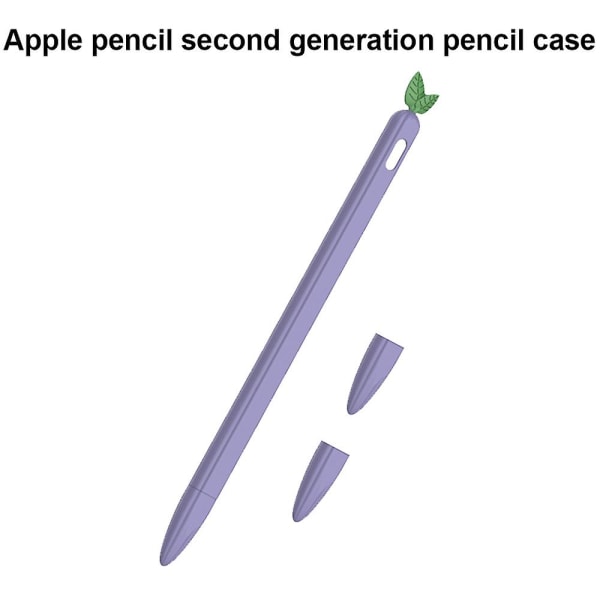 Etui Sleeve Søt Frukt Design Silikon Mykt Beskyttende Deksel Kompatibel Med Apple Pencil 2. Gen Grape