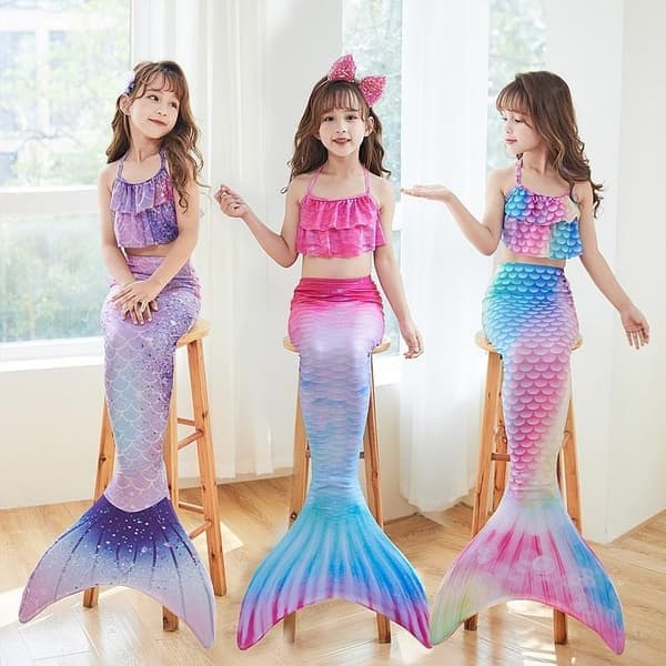 Flickor Sjöjungfru Baddräkt Ett Stycke Set Pack B (3 st) M (5-7 år) M (5-7 år) pack B (3 st) M (5-7 år) pack B (3 st)