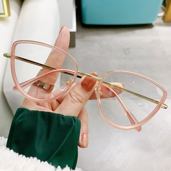 Blålysfilter databriller Cat Eyes ramme fotokromiske linser UV-blokkerende solbriller for spillstudenter Anti-blue Light Pink Gold