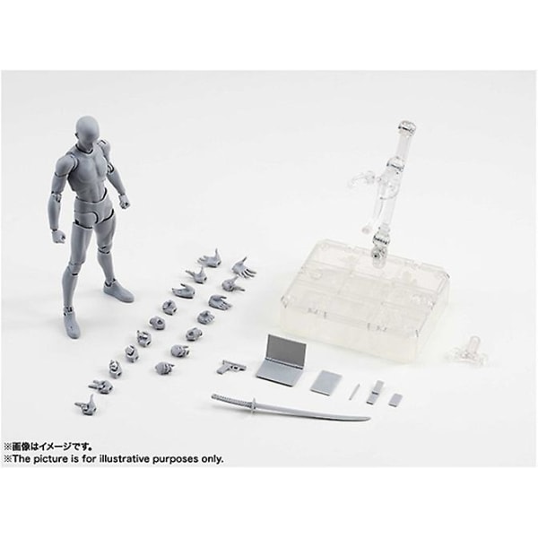 Figuarts Body Body-chan Body-kun Grå Farve Ver Sort Pvc Action Figur Samleobjekt Legetøj