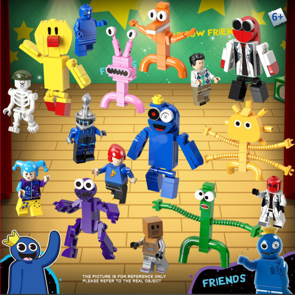 8 st 2023 Roblox Rainbow Friends Dörrar Byggklossar Figurer Montera Modell Barn Julklapp（YX）