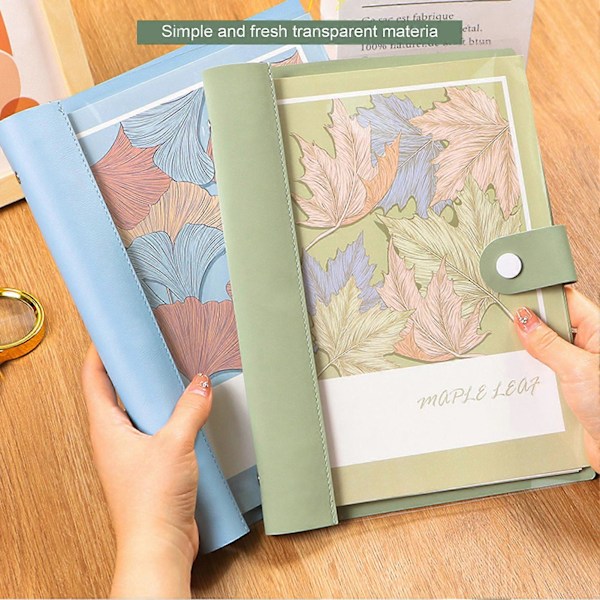 A5 B5 Ringbind Notesbog 120 Sider Kunstlæder Omslag Linjeret Løsblad Notesbog Metal Trykknap Personlig Journal Light Blue A5