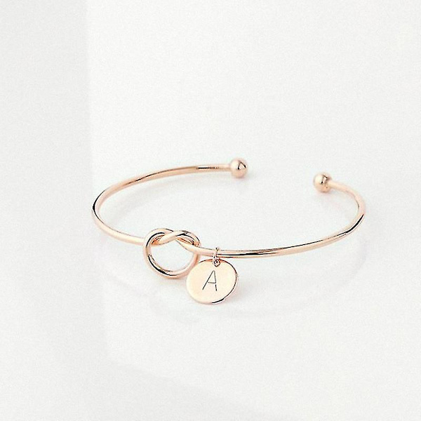 Muodin alkuperäiset korut Alkuperäinen seoskirjainriipusrannekkeet naisille Morsiusneito Solmi ROSE GOLD C