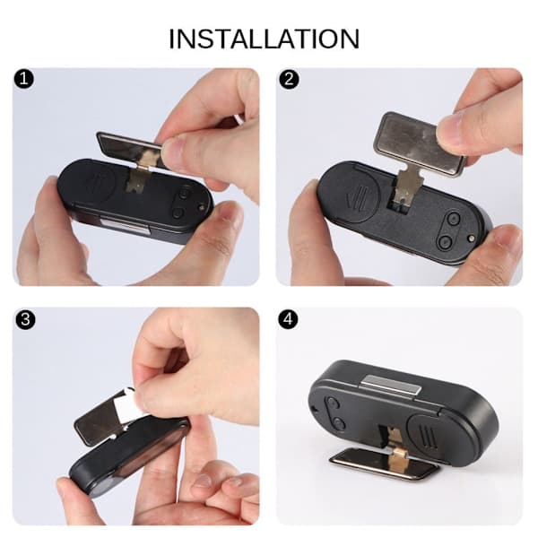 Bil Mini 2 i 1 Clip On Digitalt Ur Termometer med LCD Skærm Biltilbehør