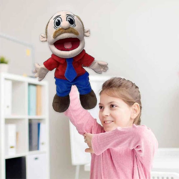 Jeffy Puppet Blød Plys Legetøj Hånddukke Prank Puppet Med Fungerende Mund B