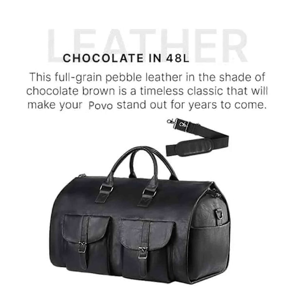 Rullende klesposer for reise, konvertibel duffel klespose rullebagger, 100% splitter ny Black