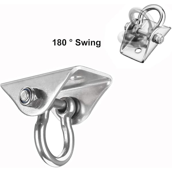 Heavy Duty Swing Hanger, Rostfritt Stål 180° Vridbar Tyst Hängmatta Upphängningskrokar, 450 kg Kapacitet, med 4 Skruvar, för Betong Trä Set Lekplats P
