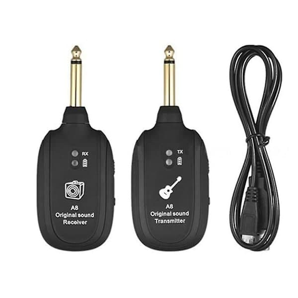 Trådløst gitaroverføringssystem, elektrisk gitar, trådløs pickup, trådløs transceiver A8, gitartrådløs mottaker