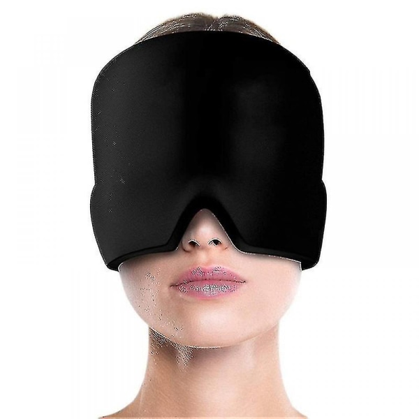 Migrän Relief Hat Cold Therapy Cap Head Wrap Cold Compress Headache Relief Cap Black