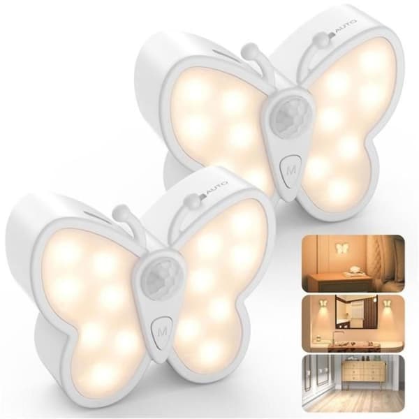 LED Nattlampa / Nattlampa - 2-pack - Rörelsesensor - 2 timmars uppladdningsbart batteri - 3000K/6000K