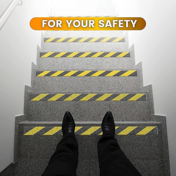 Varoitusteippi, varoitusteippi Liukumaton turvateippi Keltainen ja musta Teippi Itsekiinnittyvä merkintäteippi sisä- ja ulkoportaisiin portaisiin 5cm*5m suotuisa