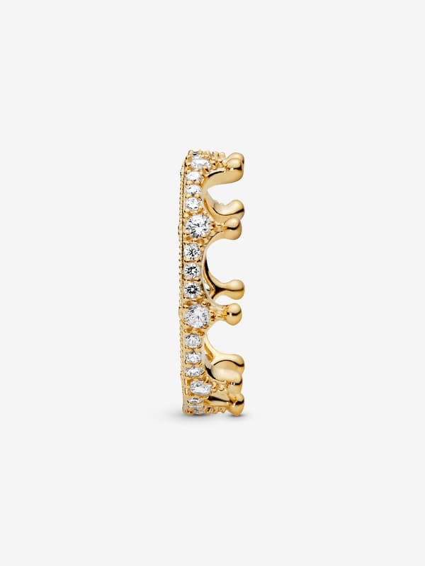 Pandora – Klar glitrende kronring – 14k gullbelegg Circumference: 52mm