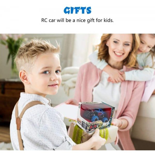 Leksaker för småbarn 4-5 år gamla pojkar RC-bilar Fjärrstyrda bilar för 3-4 år gamla barn Födelsedagspresenter Förskola Leksaksbilar RWD 1/43 skala (Blå RAM)