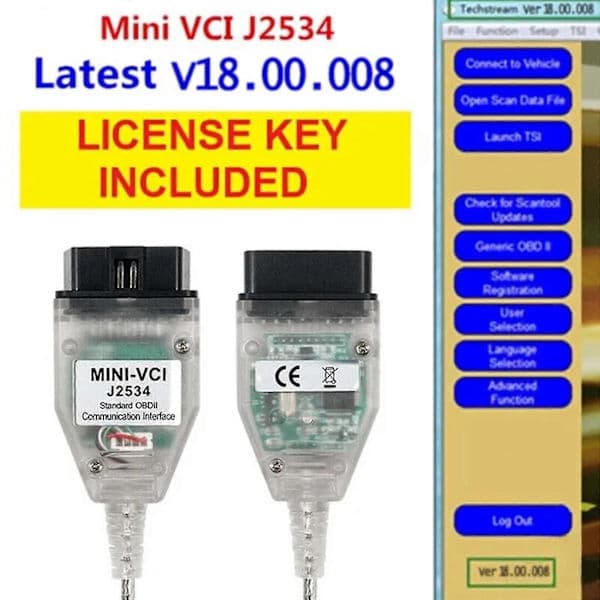 2024 MINI VCI TIS Techstream V18.00.008 J2534-kabel til Toyota-diagnostik og -programmering