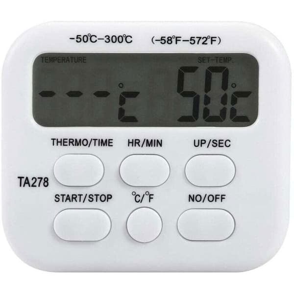 TA278 Digital stektermometer med sond för ugn, rök och grill – LCD-timer