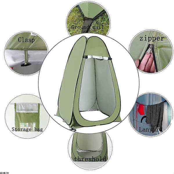 Pop-up Utomhustält Bärbart Campingsdusch Tält Campingtoalett Utomhus Omklädningsrum Ljusblå Light Blue
