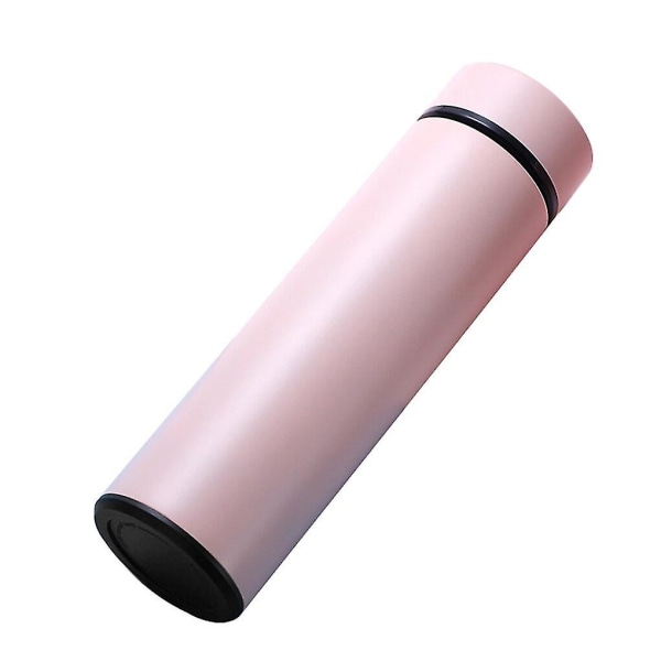 500ml Smart isoleringskopp Vakuumflaska termos 304 rostfritt stål Minimalistisk vattenflaska LCD digital skärm Bärbar kopp Pink