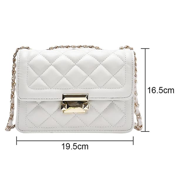 Små crossbodyväskor för kvinnor, trendig design axelväska, damhandväskor crossbody White