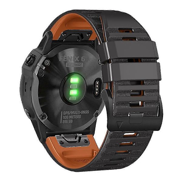 Til Garmin Tactix Delta/enduro Horisontale Striber Silikone Udskiftningsurrem Armbånd Black Brown