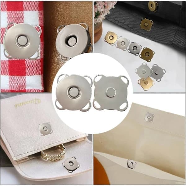 20 stk. magnetiske trykknapper, 14 mm magnetiske trykknapper til syning, 4 farver magnetknapper med syhul, A