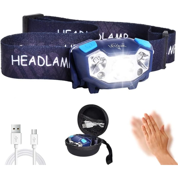 Pandelampe, Genopladelig Vandtæt Pandelampe Led Pandelampe Rød Filter