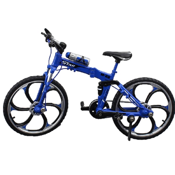 Minicykel Model Legetøj Legering Plast Downhill Mountain Bike Legetøj Gaver til drenge Folding Mountain Bike Blue
