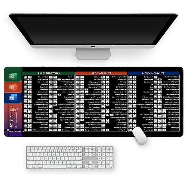 Stor musemåtte XL, kontorgenvejsmåtte, udvidet computermusemåtte/skrivebordsmåtte med syede kanter til Word/Excel/PPT (800x300mm)