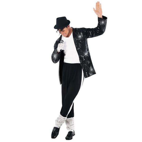 Morph Popstjerne Kostume til Mænd, King of Pop Sanger Kostume, Voksen Disco Karneval Kostume M