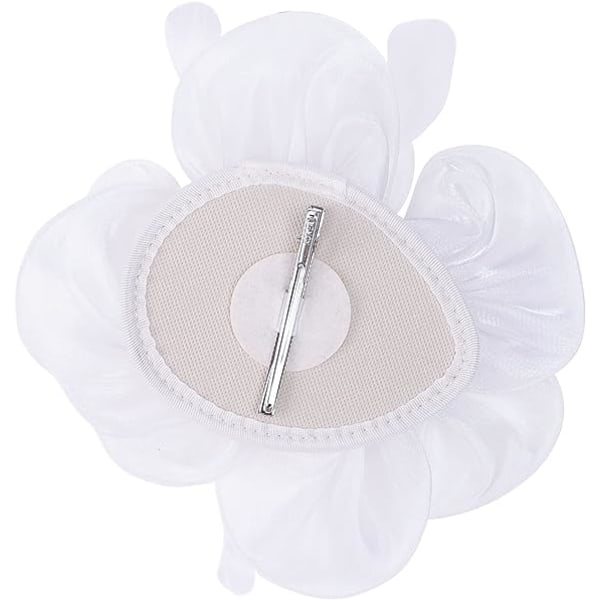 Fjäderfascinatorer för kvinnor och flickor Blomsterorganza Derbyhatt Ascot-hattar Elegant cocktail-tefest hatt huvudbonad med klämma och hårband (vit)