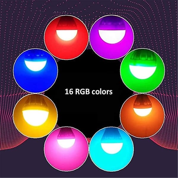 4 stk. E27 Smart Control Lampe LED RGBW Justerbar