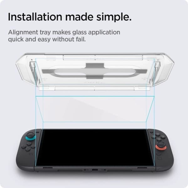 Spigen Nintendo Switch 2 Skjermbeskytter GLAS.tR EZ Fit 2-pakning