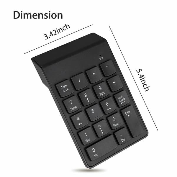 Trådlös USB-siffraplatta Numpad Numerisk knappsats Nummertangentbord för bärbar dator