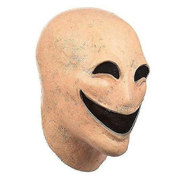 Smile No Face Man Latex Maskara Helhuvud Skräck Ansiktslös Förklädnad Cosplay Läskig Alien Hjälm Halloween Kostym Mask För Män Smile without a face