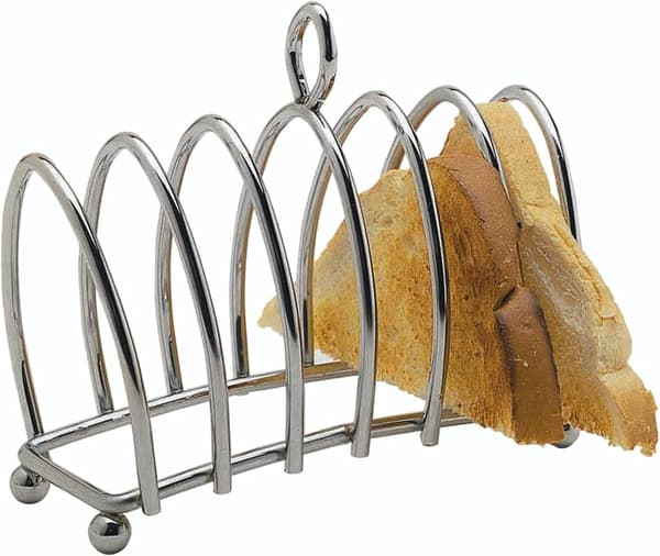 Brødholder, forkromet metal, sølvfarvet, 6 skiver