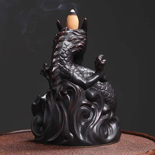 Keramisk Rökelsebrännare med Återflöde - Draklekskula Rökelsebrännare - För Kontor, Yogastudio Plongeon du dragon