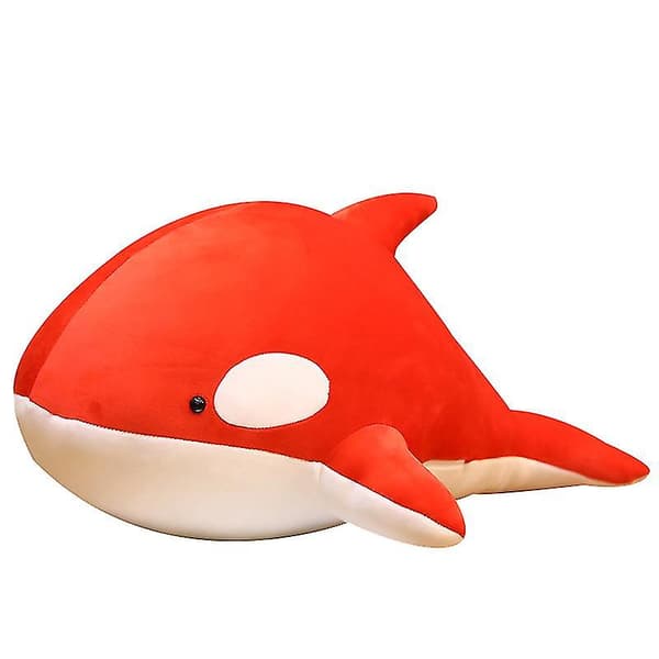 Cartoon Röd Späckhuggare Docka Kudde Fylld Djur Simulerad Val Delfin Docka Flicka Present Red
