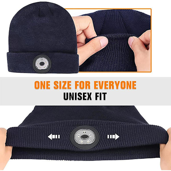 Beanie Hat med Lys 5 LED'er