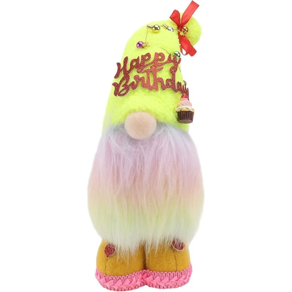 Plysch Happy Birthday Gnome - Skandinaviska tomtefigurer - Handgjord hemprydnad