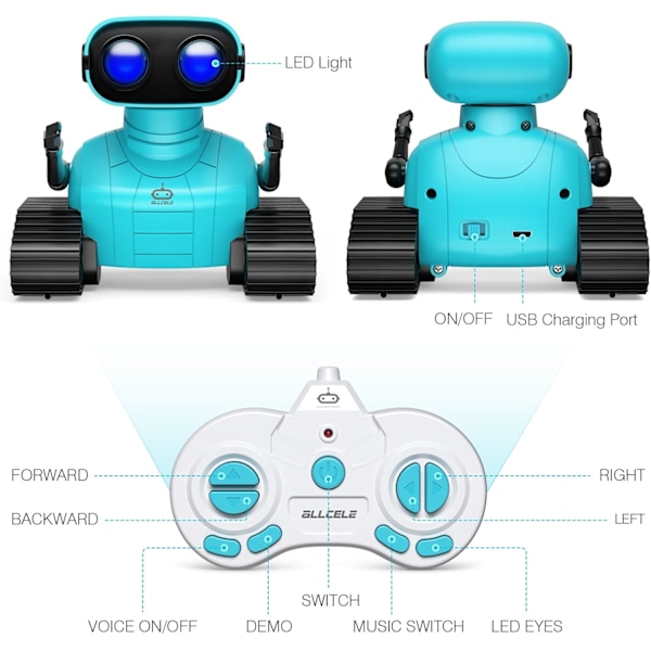 Fjernstyrt robot, elektrisk leketøy for barn, oppladbar stor kapasitet lang batterilevetid, pedagogiske leker for gutt og jente