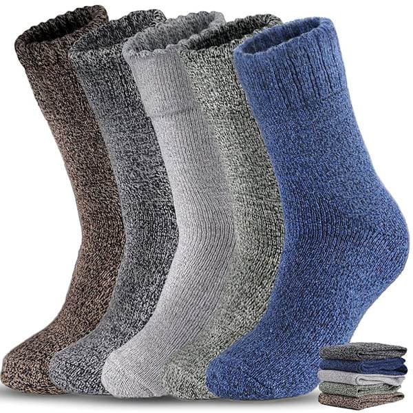 Ullsocksset för män, tjocka och varma vintersockor för vandring