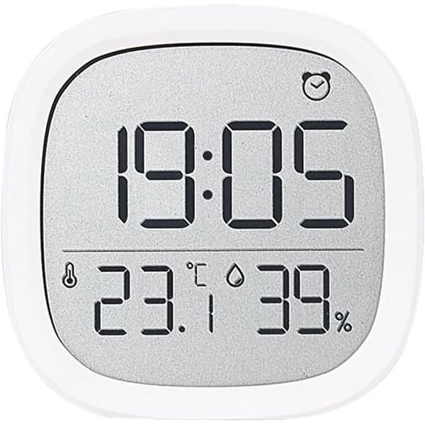 LCD digitalt vækkeur med magnetisk design, termo-hygrometer, dato, temperatur, luftfugtighed, ophæng, 12/24 timer.